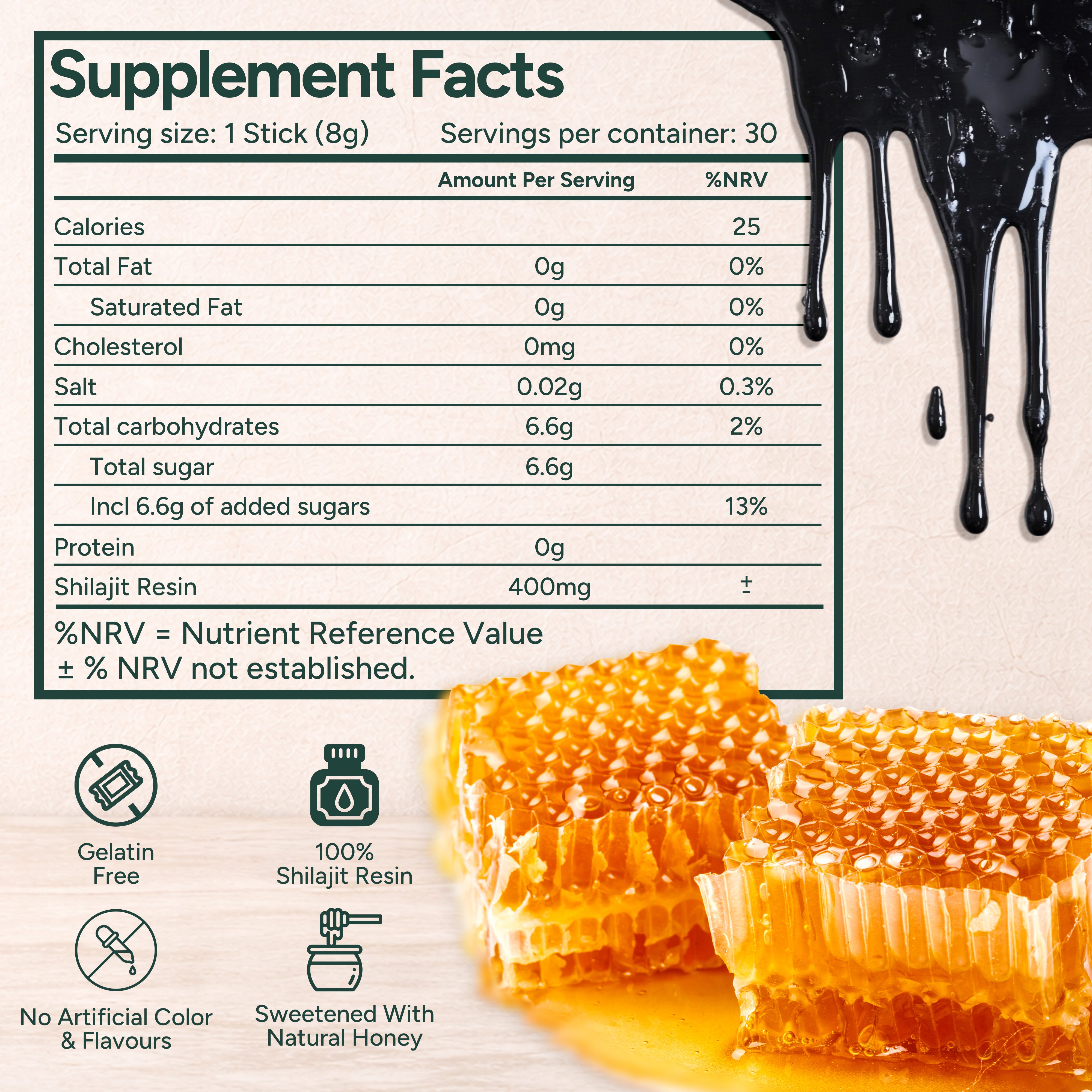 Swasth Shilajit Honey Sticks – 30 Single-Serve Sticks | Shilajit Resin with Natural Honey